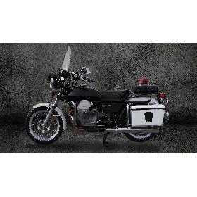 Classic Police Bike Rigged 3D model
